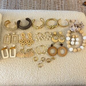 Lot of 20 pieces of Madewell & JCrew Jewelry earrings bracelets rings Statement